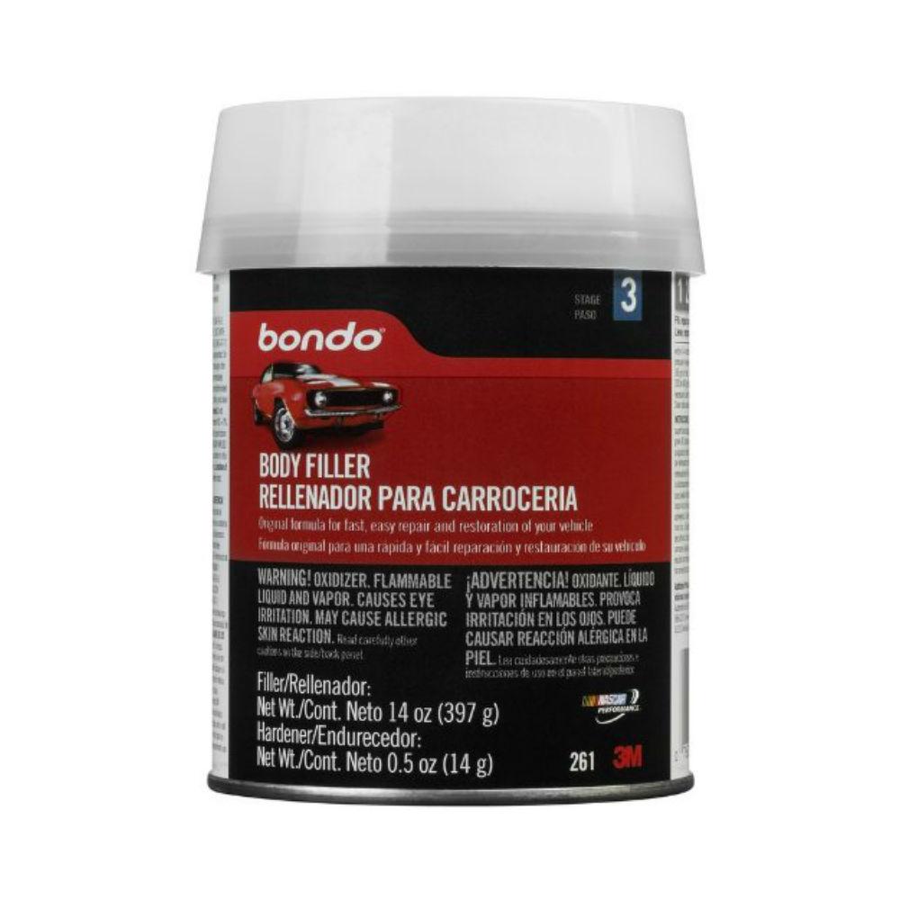  Bondo Body Filler, Original Formula for Fast, Easy Repair &  Restoration of your Vehicle, 00261, Filler 14 oz and 0.5 oz Hardener, 1 Can  : Automotive