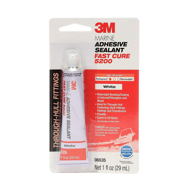 3M Marine Adhesive Sealant 5200FC Fast Cure, 06535, White, (1 oz)