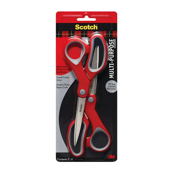 3M Scotch Multi-Purpose Scissor, 1428-2, 8 in, 2-Pack