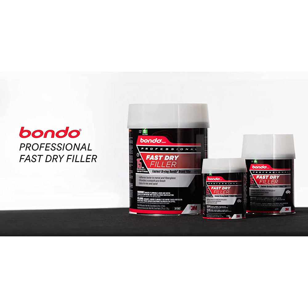 3M Bondo Professional Fast Dry Filler, 31581, 1 Quart (SANDABLE in 15 ...