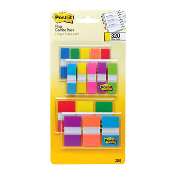 3M Post-it Flags 683-XL1 Combo Pack, .47 in. x 1.7 in. flags & .94 in. x 1.7 in. flags