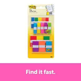 3M Post-it Flags 683-XL1 Combo Pack, .47 in. x 1.7 in. flags & .94 in. x 1.7 in. flags