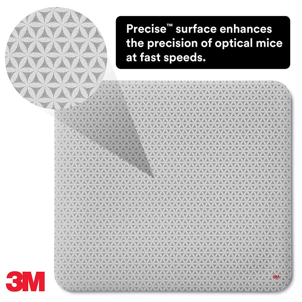 3M Precise™ Mouse Pad, Non-Skid Foam Back, 9" x 8", Bitmap, MP114-BSD1