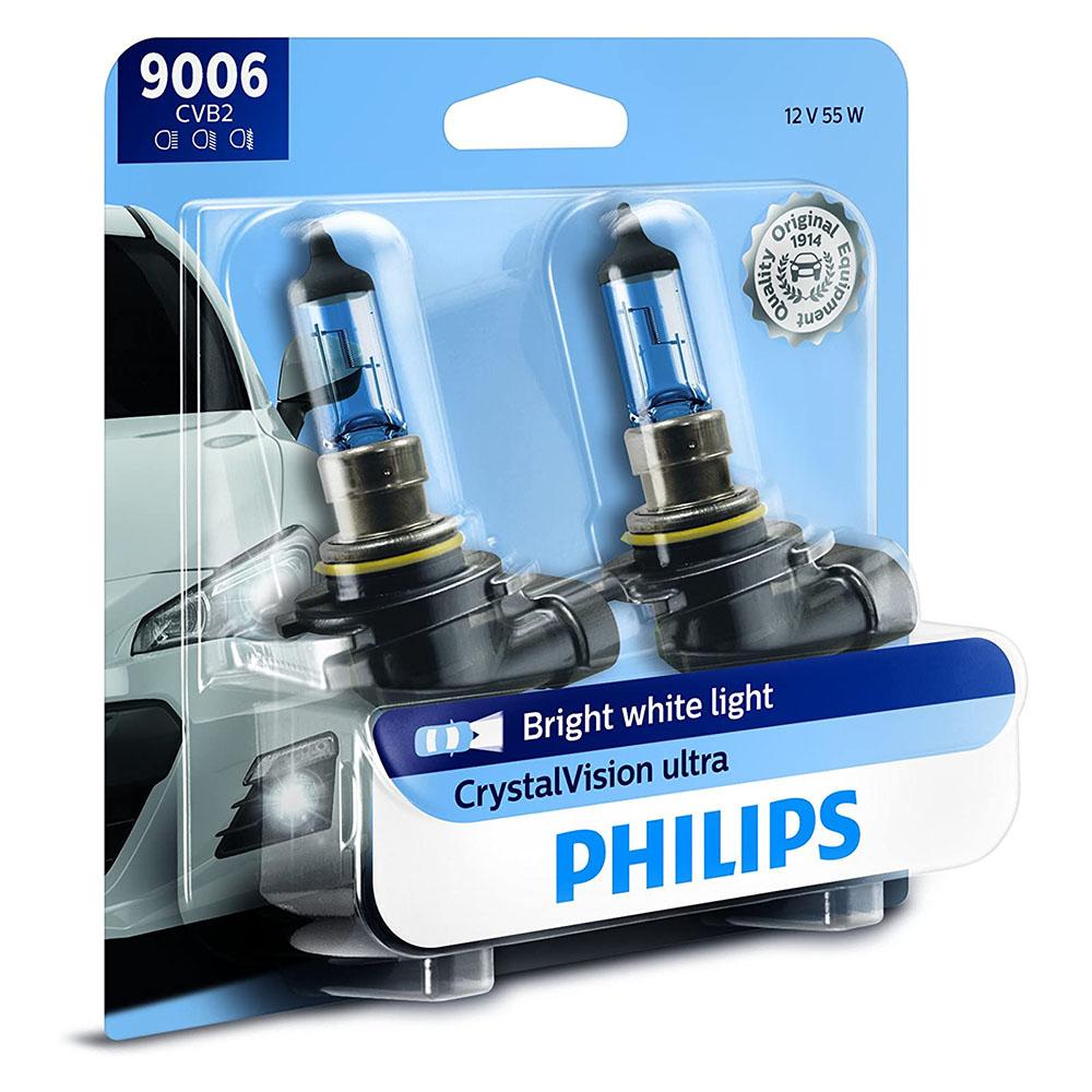 PHILIPS 9006CVPS2 CrystalVision Ultra Upgrade Bright White Headlight Bulb, 2 Pack