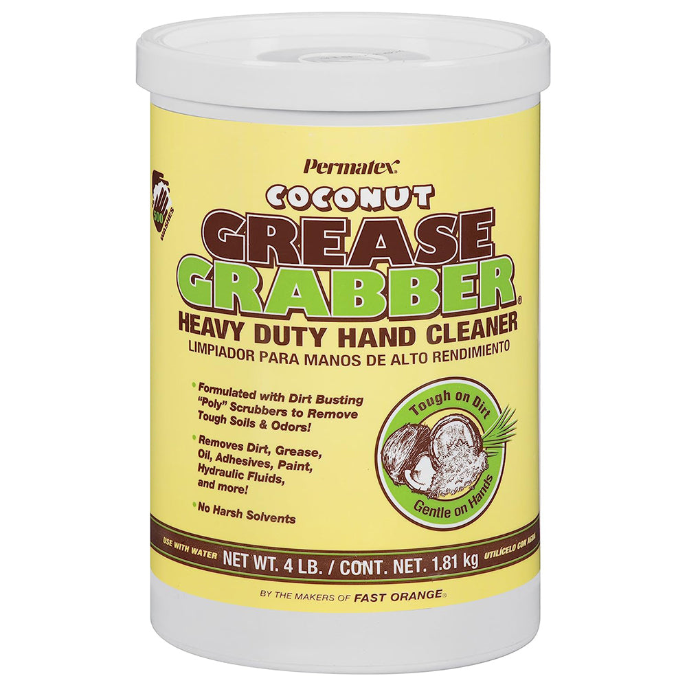 Permatex 14106 Grease Grabber Heavy Duty Coconut Hand Cleaner, 4 lbs