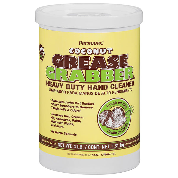 Permatex 14106 Grease Grabber Heavy Duty Coconut Hand Cleaner, 4 lbs