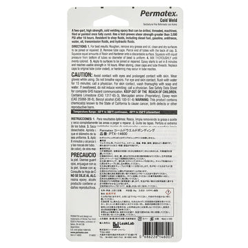 PERMATEX 14600 Cold Weld Bonding Compound, Two 1 oz. Tubes , Black