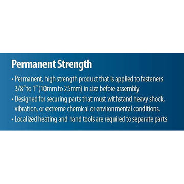 PERMATEX 19962 Permanent Strength Threadlocker Red, 6 ml Tube