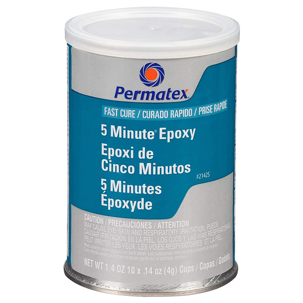 PERMATEX 21425 Fast Cure Epoxy - 4 g Mixer Cups