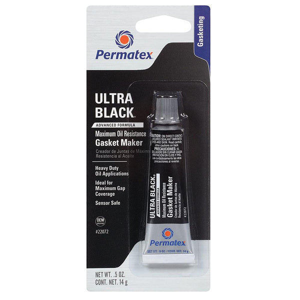 PERMATEX 22072 Ultra Black Maximum Oil Resistance RTV Silicone Gasket Maker, .5 oz. Tube