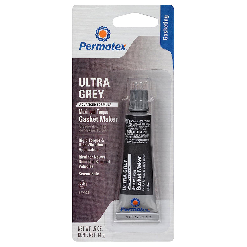PERMATEX 22074 Ultra Grey Rigid High-Torque RTV Silicone Gasket Maker, 0.5 o