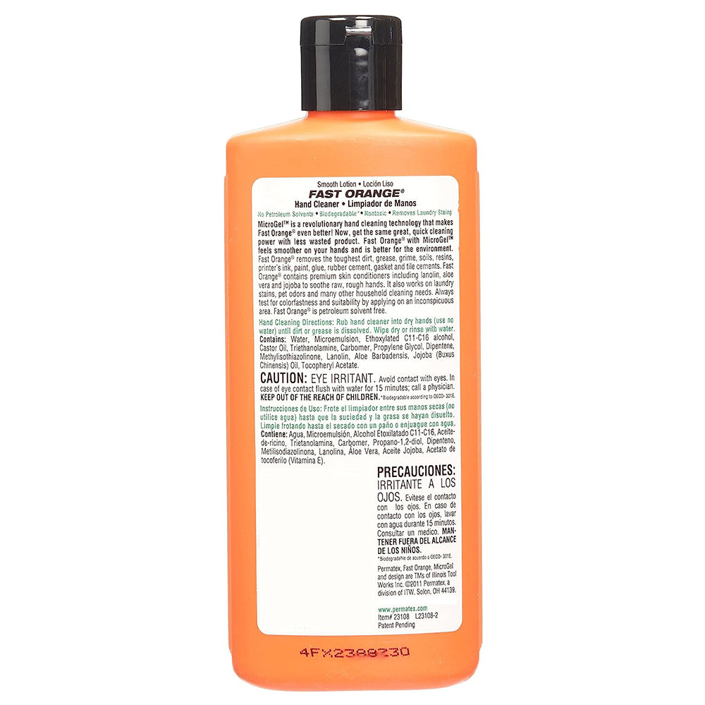 Permatex 23108 Fast Orange Smooth Lotion Hand Cleaner, 7.5 oz