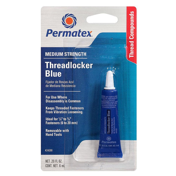 PERMATEX 24200 Medium Strength Thread locker Blue, 6 ml