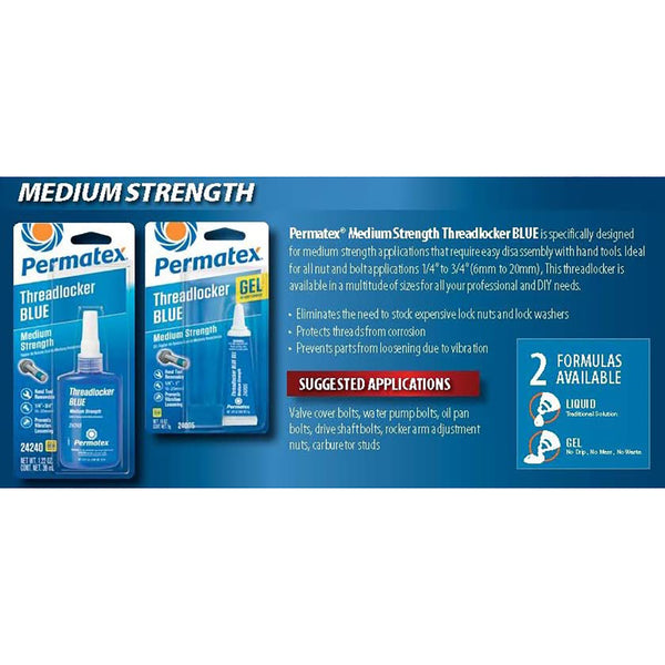 Permatex 24300 Surface Insensitive Threadlocker Blue, 0.34 Oz