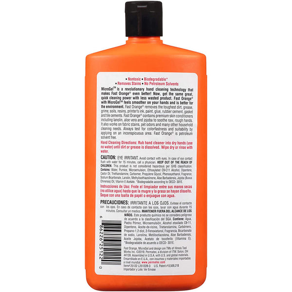 Permatex 25122 Fast Orange Pumice Lotion Hand Cleaner - 15 fl. oz