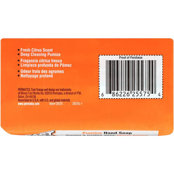 PERMATEX 25575 Fast Orange Pumice Bar Hand Soap, 5.75 oz. Bar