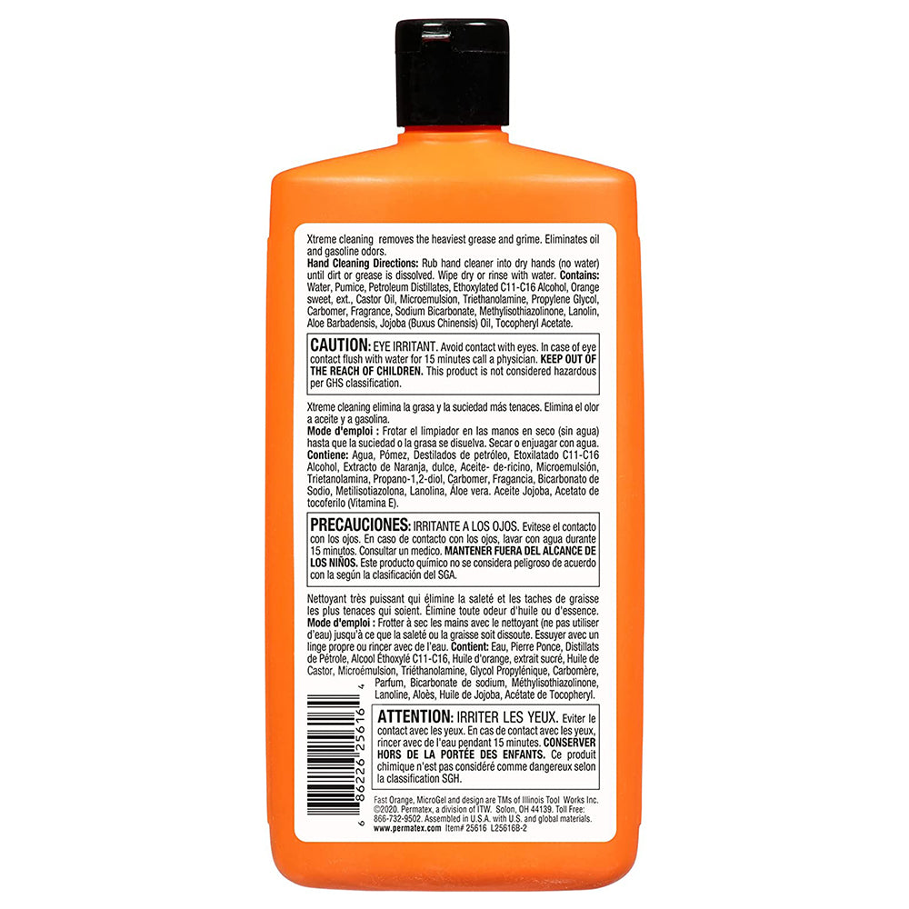 PERMATEX Fast Orange 25616 Xtreme Hand Cleaner, 15 oz.