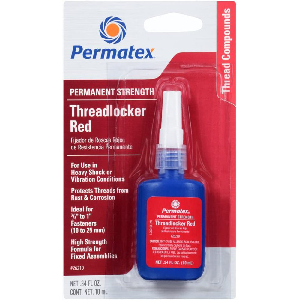 PERMATEX 26210 Permanent Strength Threadlocker RED Tube - 10ml