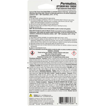 PERMATEX 27036 Optimum Grey Gasket Maker 3 oz