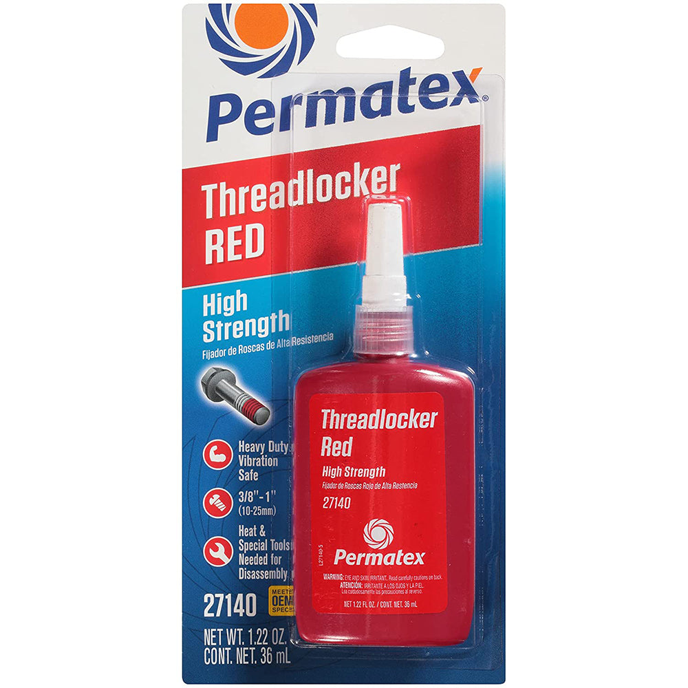 PERMATEX 27140 High Strength Threadlocker Red, 36 ml