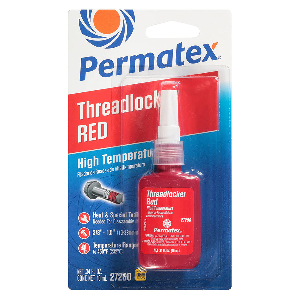 PERMATEX 27200 Hiigh Temperature Threadlocker Red, 10 ml