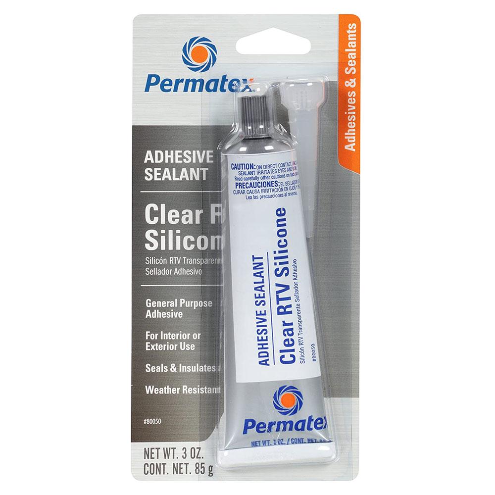 PERMATEX 80050 Clear RTV Silicone Adhesive Sealant, 3 oz