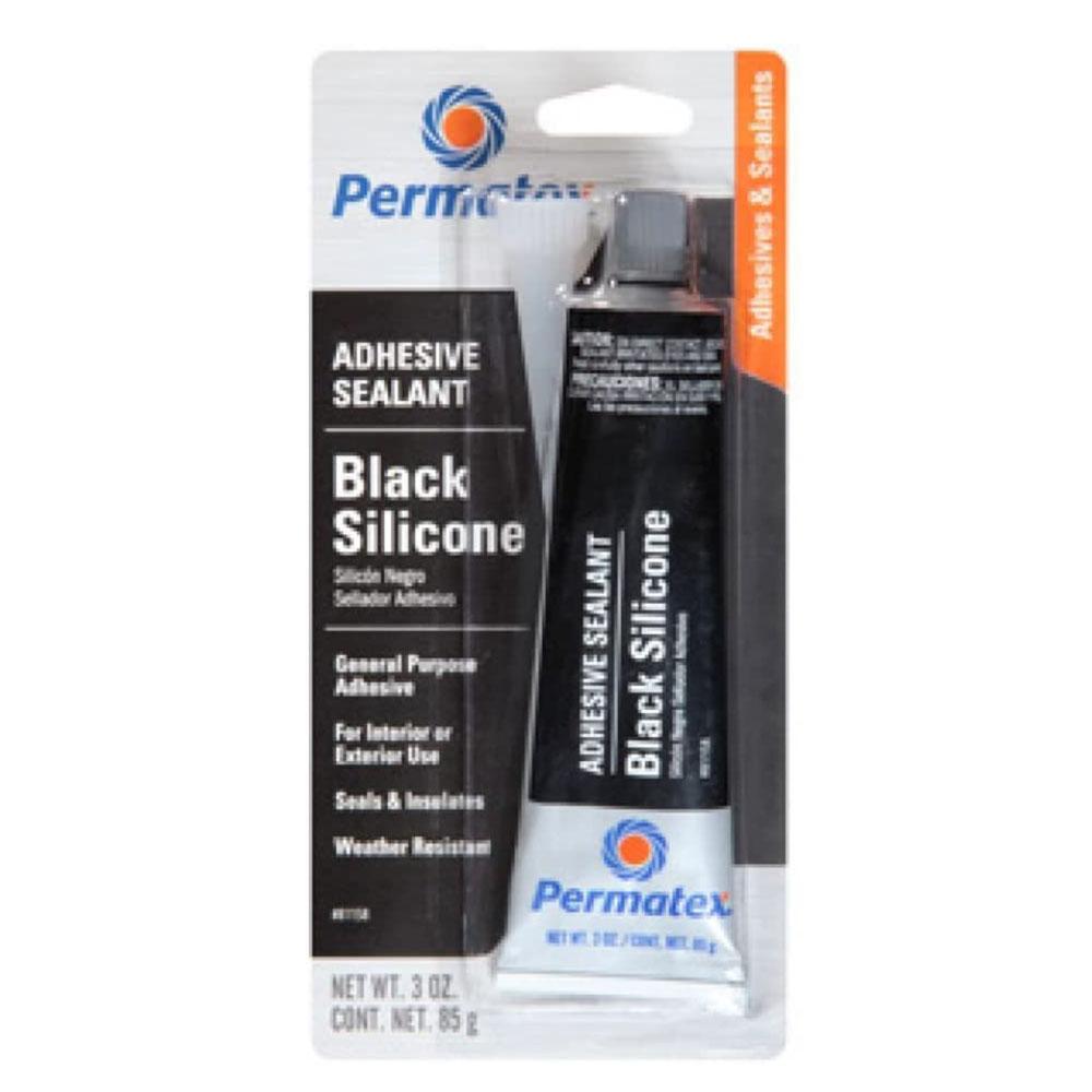 PERMATEX 81158 Black Silicone Adhesive Sealant, 3 oz. Tube, Pack of 1