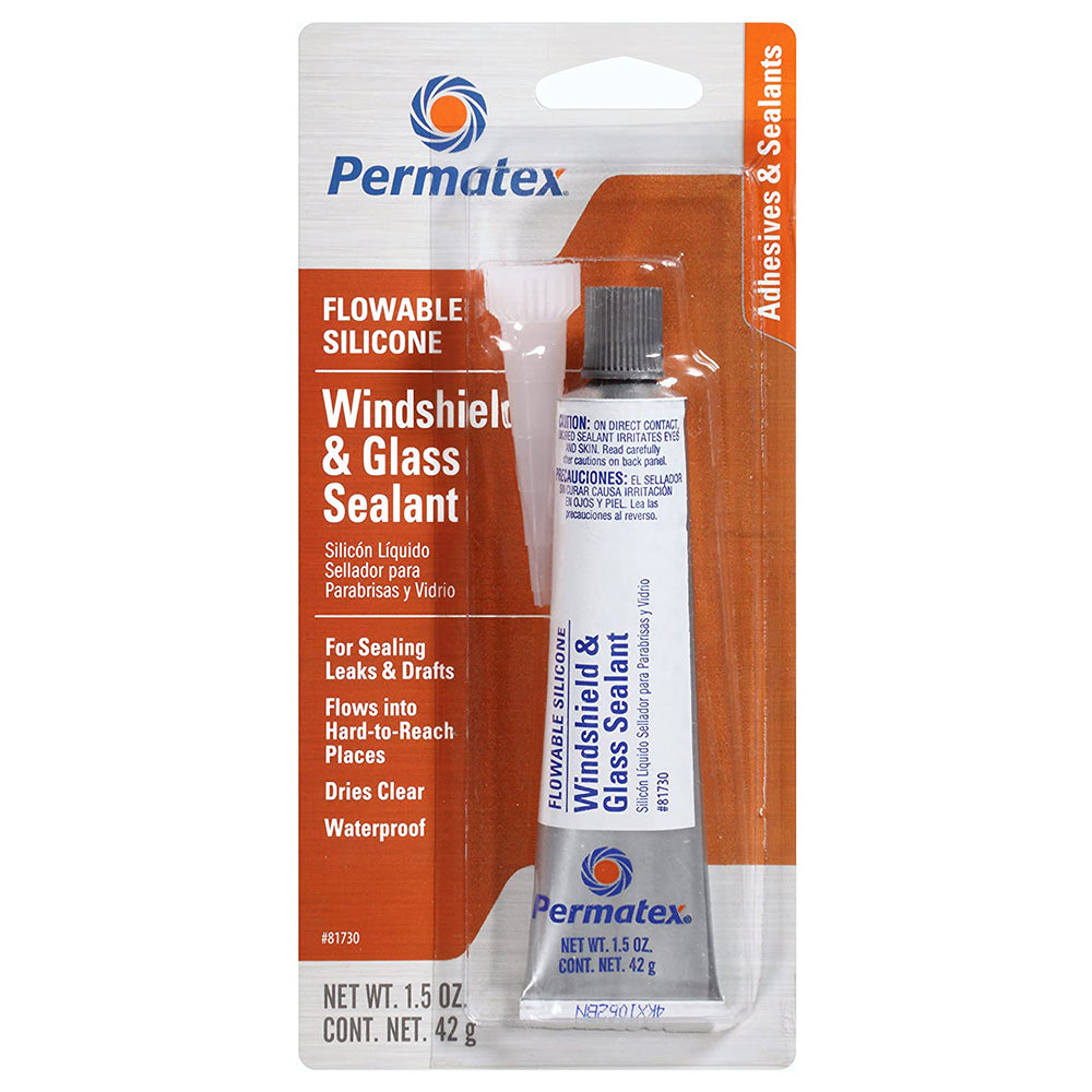 Permatex 81730 Flowable Silicone Windshield and Glass Sealer, 1.5 oz