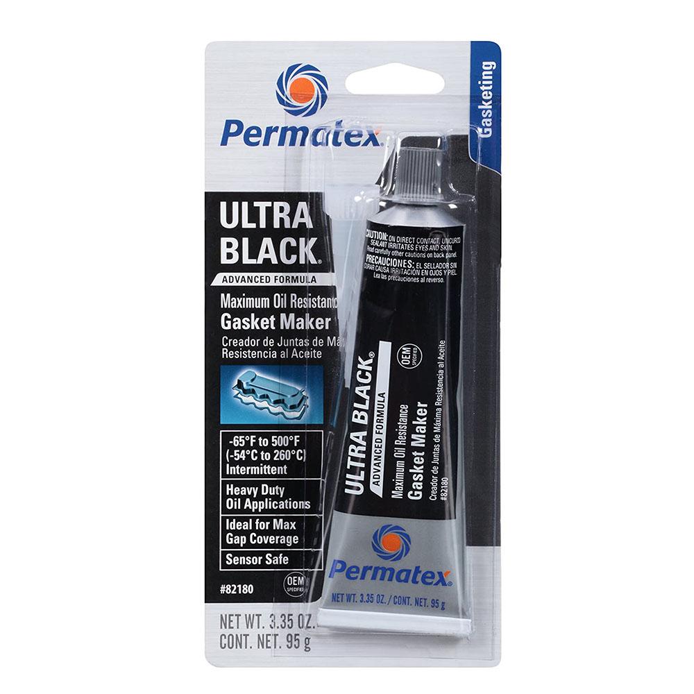PERMATEX 82180 Ultra Black Maximum Oil Resistance RTV Silicone Gasket Maker, 3.35 oz.