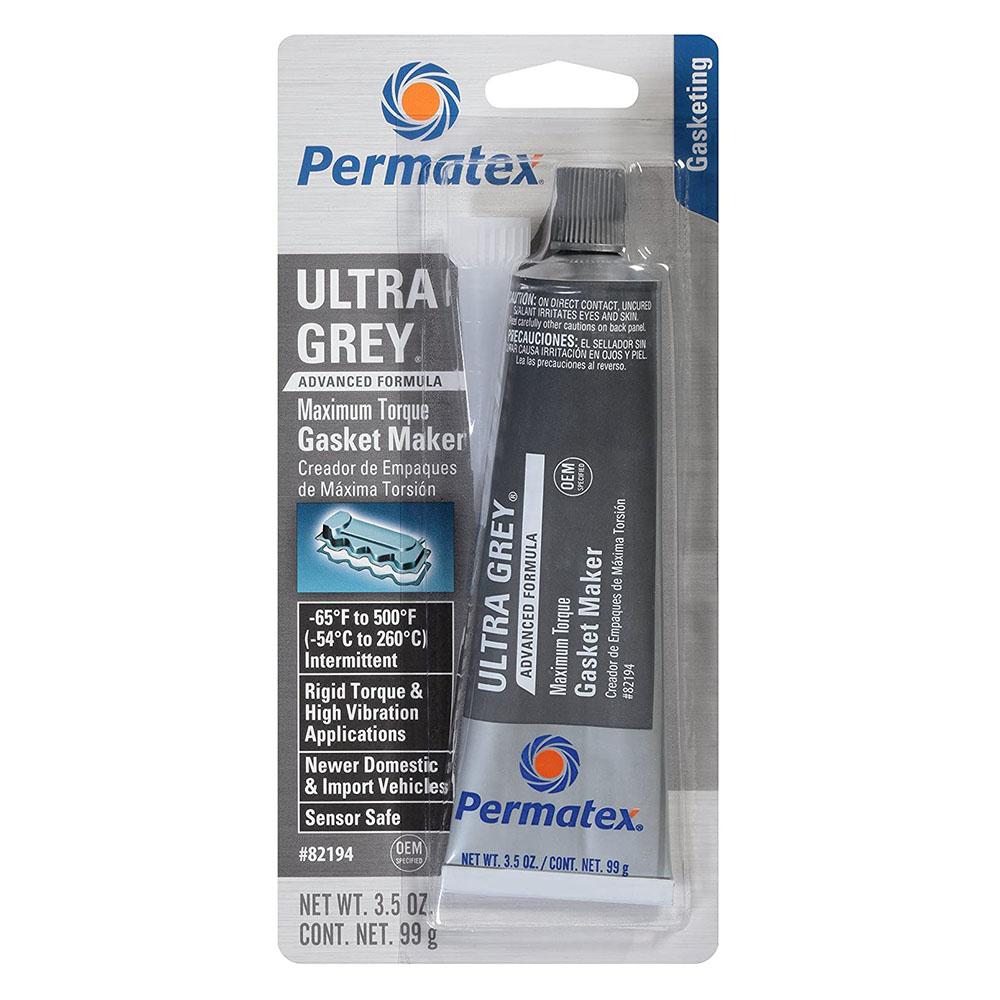 PERMATEX 82194 Ultra Grey Rigid High-Torque RTV Silicone Gasket Maker, 3.5 oz.
