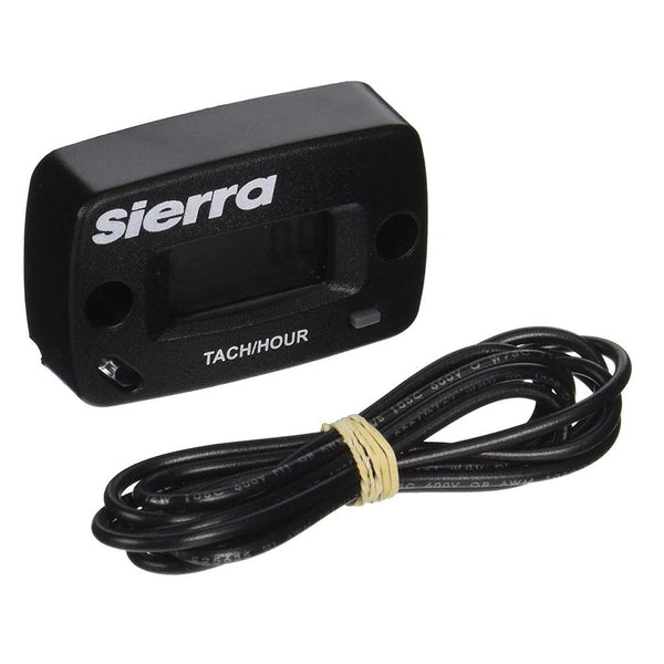 SIERRA MARINE 56969P Small Engine Tachometer/Hourmeter with Sensor Wire for 2/4 Stroke 2 Cylinders, 5'