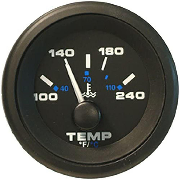 SIERRA MARINE 62729P Premier Pro 2" Water Temperature Gauge - I/O-IB Engines, Black