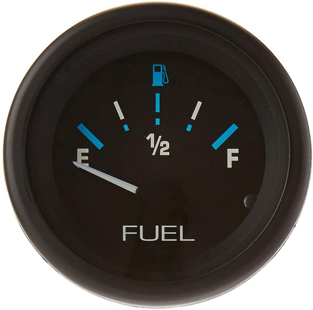 SIERRA MARINE 68390P E-F Dial Range Scratch Resistant Domed Glass Lens Eclipse Fuel Gauge, 2"