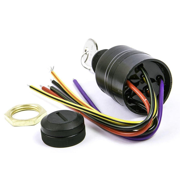 SIERRA MARINE MP41090-1 Polyester 3-Position Magneto Off-Run-Start Switch Push to Choke with Terminal Type 6 Color Coded Wires