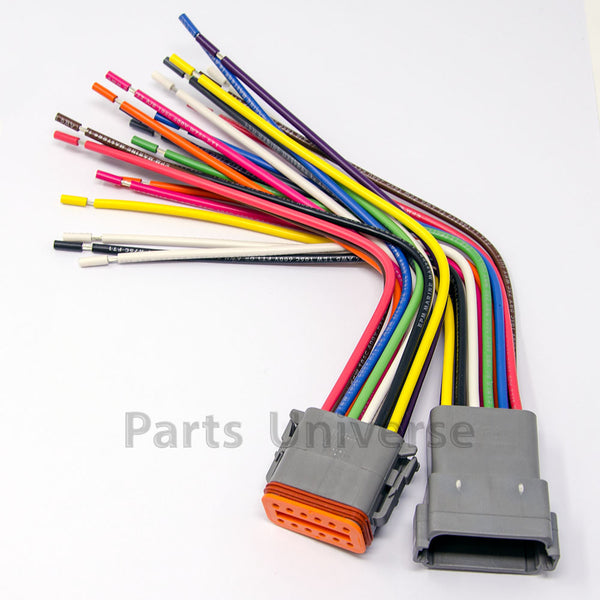 Deutsch DT 12-Pin Pigtail Kit, 16AWG Boat Wires (ABYC, NMMA, USCG Certified, 100% Made in USA)