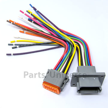 Deutsch DT 12-Pin Flange Pigtail Kit, 16AWG Boat Wires (ABYC, NMMA, USCG Certified, 100% Made in USA)