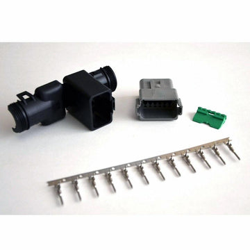 Deutsch DT 12-Pin Male Connector Kit, 14-16AWG Open Barrel Pins & 90° Backshell