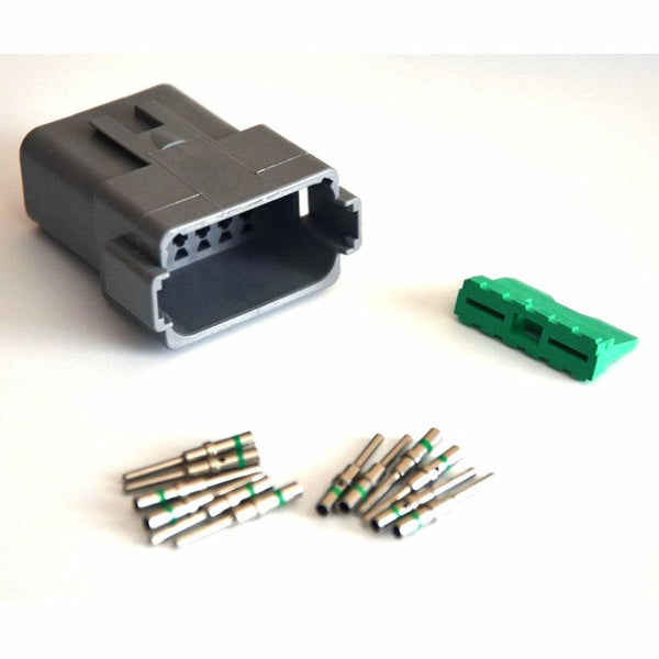 Deutsch DT 12-Pin Male Connector Kit, 14-16AWG Closed Barrel Pins