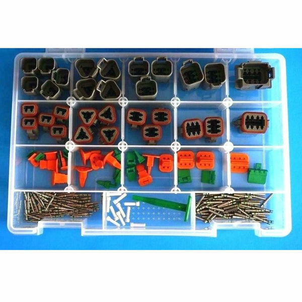 DEUTSCH 191 PCS DT Connector Kit & Tool, 14-16AWG Closed Barrel Solid Contacts