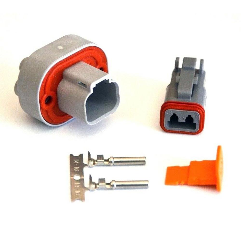 Deutsch DT 2-Pin PCB Connector Kit, 14-16 AWG Open Barrel Sockets