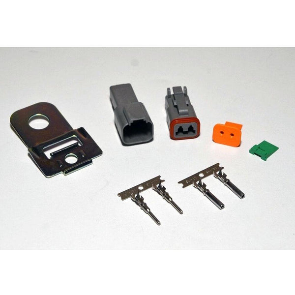 Deutsch DT 2-Pin Connector Kit 14-16AWG Open Barrel Contacts & Steel 08 Mounting Clip