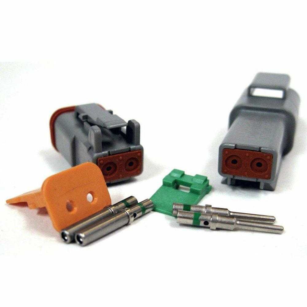 Deutsch DT 2-Pin Connector Kit, 14-16AWG Closed Barrel Contacts