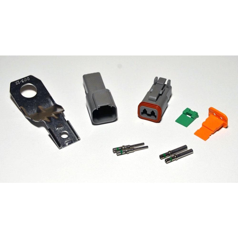 Deutsch DT 2-Pin Connector Kit, 14-16AWG Closed Barrel Contacts & Steel 03 Mounting Clip
