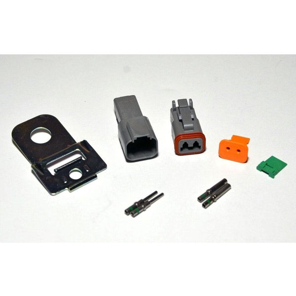 Deutsch DT 2-Pin Connector Kit, 14-16AWG Closed Barrel Contacts & Steel 08 Mounting Clip