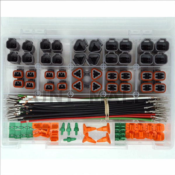 DEUTSCH 200 PCS DT Connector Pigtail Kit, 14-16AWG Open Barrel Contacts (Non Assembled)