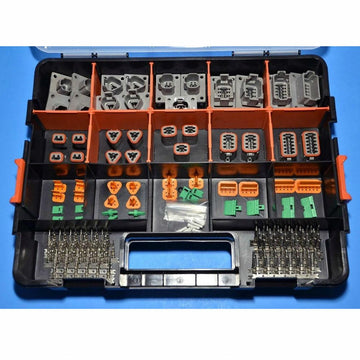 DEUTSCH 226 PCS DT Flange Connector Kit, 14-16AWG Closed Barrel Solid Contacts