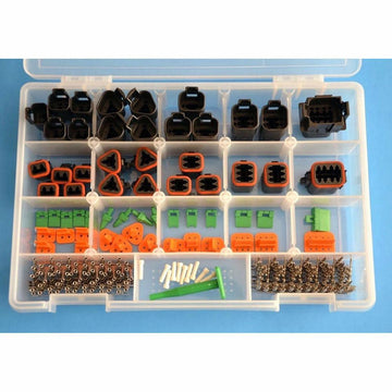 DEUTSCH 239 PCS DT Black Connector Kit & Tool, 14-16AWG Open Barrel Contacts