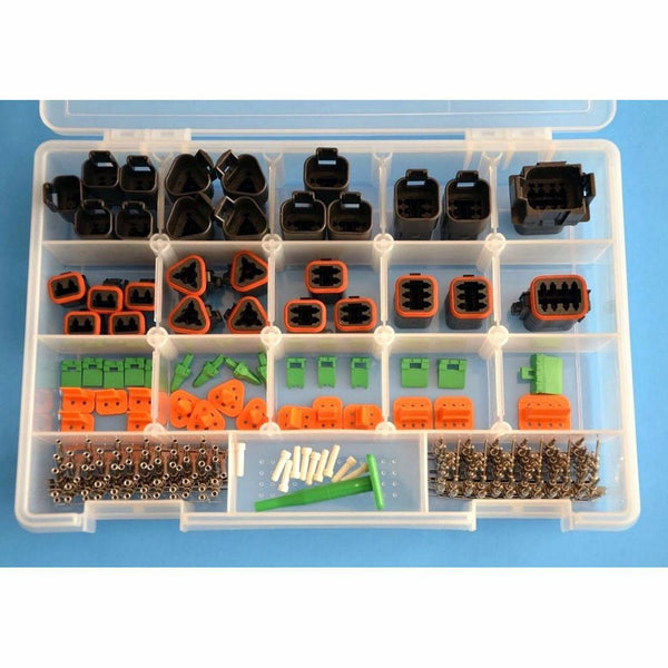 DEUTSCH 239 PCS DT Black Connector Kit & Tool, 14-16AWG Open Barrel Contacts