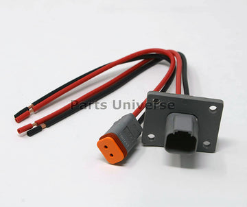 Deutsch DT 2-Pin Flange Pigtail Kit, 14AWG Pure Copper GPT Wire (100% Made in USA)