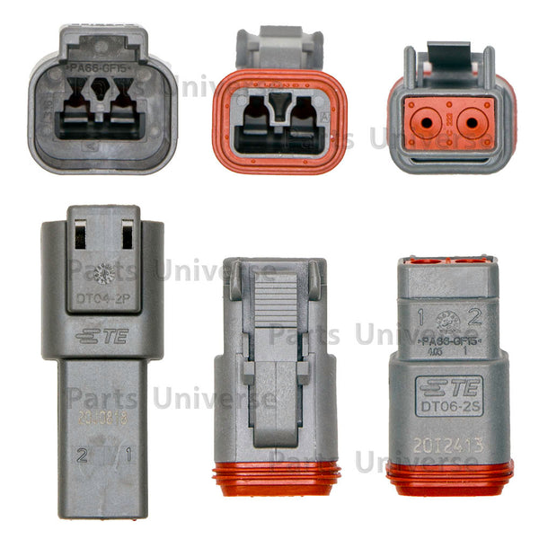 Deutsch DT 2-Pin Connector Kit, 14-16AWG Closed Barrel Contacts & Steel 05 Mounting Clip